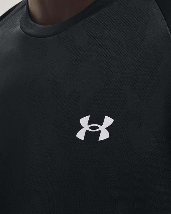 Men's UA Velocity Jacquard Short Sleeve, Black, pdpMainDesktop image number 3